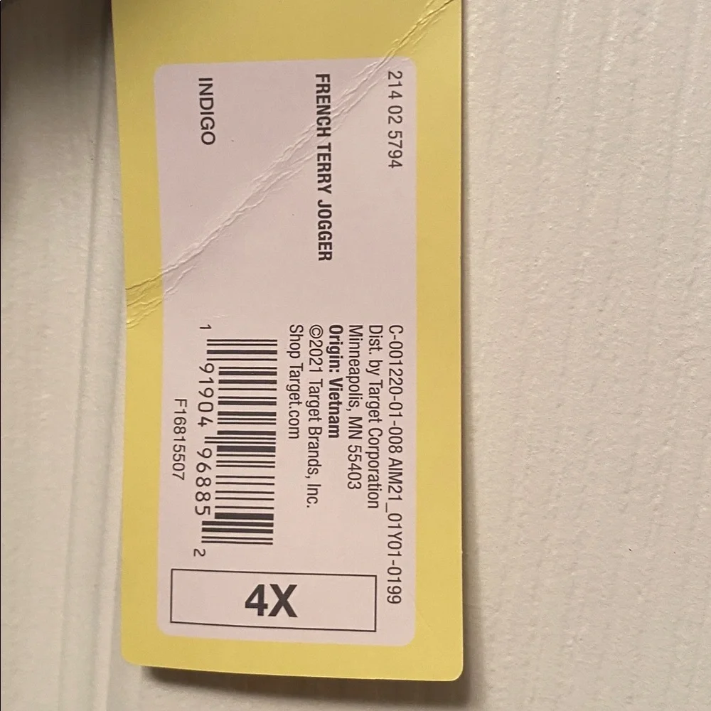 All in Motion Indigo French Terry Joggers with Drawstring…size 4X - Picture 6 of 6